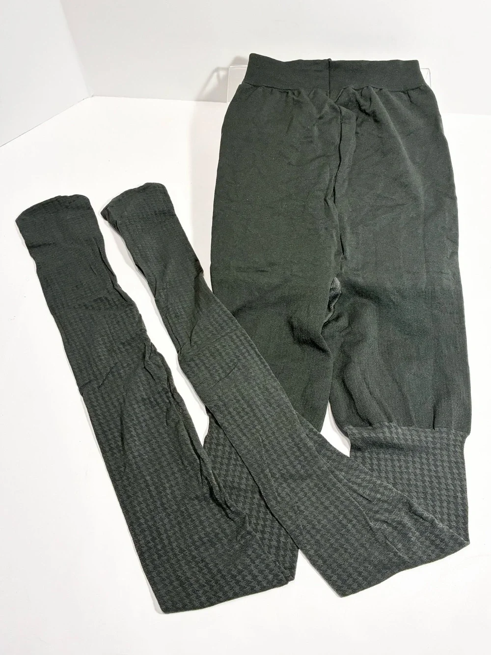 Spanx Shaping Control Top Textured Tights Gray Size C USA Made